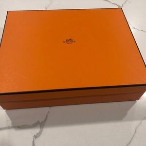 HERMÈS Authentic Empty Orange Storage Shoe Box-Never Used